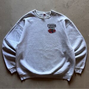 vintage 90s fruit of the loom "farmers market" boxy cropped sweatshirt